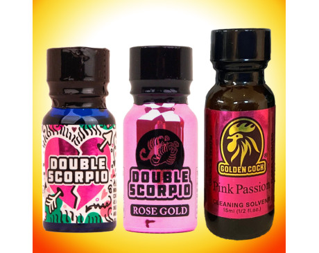 Love 3-PACK: Double Scorpio Love Potion 10ml + Double Scorpio Rose Gold 10ml + Golden Cock Pink Passion 15ml