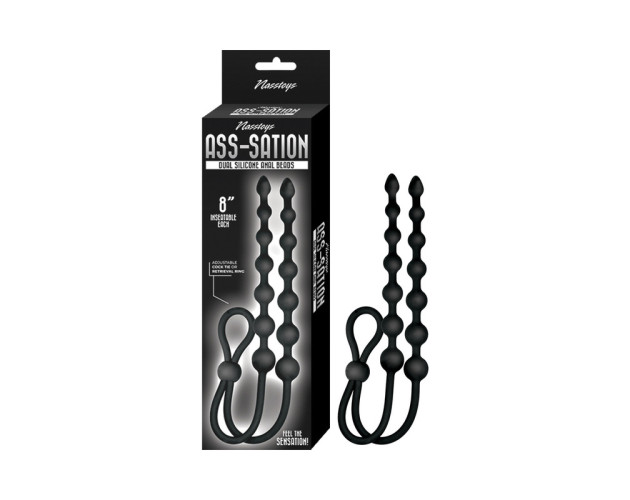 Ass-Sation Dual Silicone Anal Beads Blac