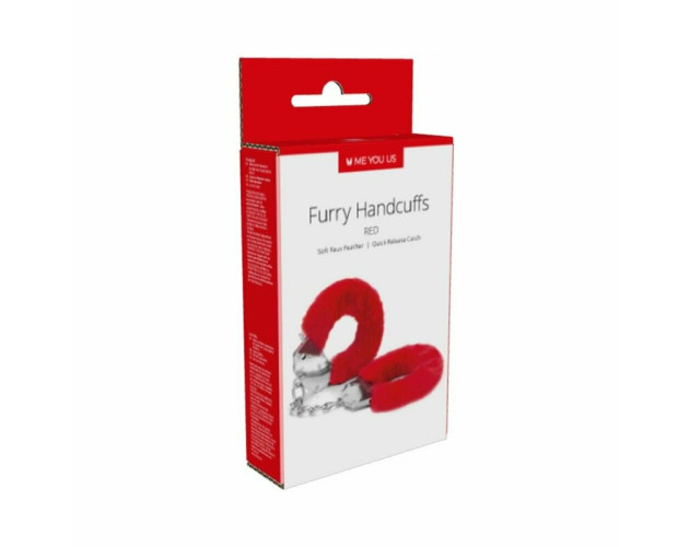 Me You Us Furry Handcuffs Red