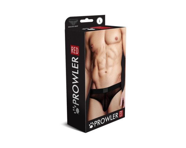 Prowler RED Fishnet Ass-less Brief Blk L